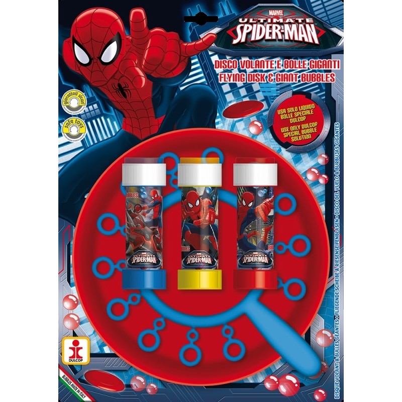 SPIDERMAN FLYING DISC & GIANT BUBBLES