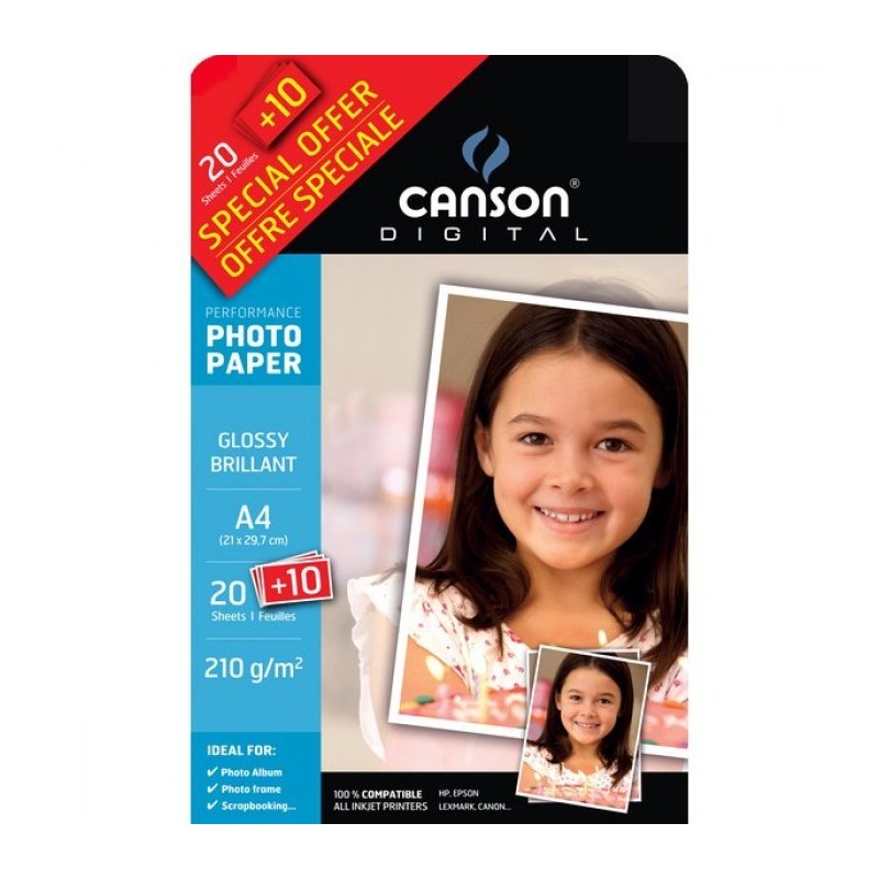 CARTA FOTOGRAFICA CANSON A4 210GR.20+10FG